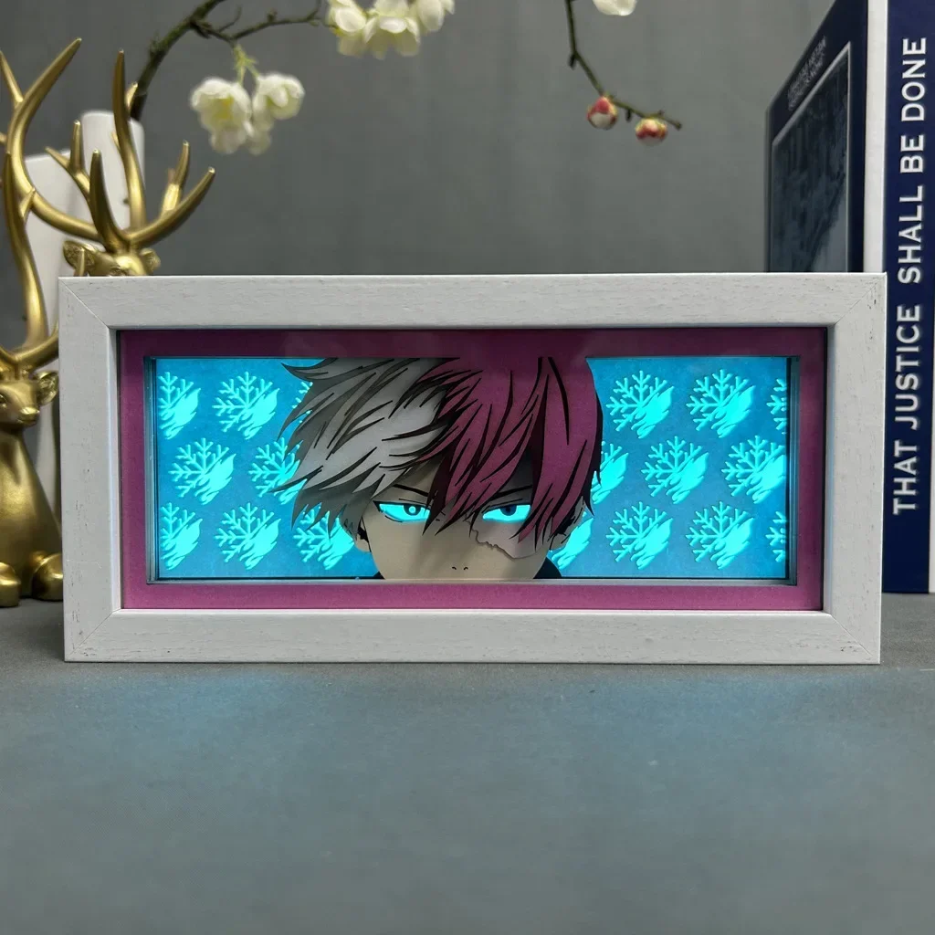 My Hero Academia 3D Anime Lamp LED Night Light Box Todoroki Shouto Action Figure Room Decoration Lamp Kids Gift