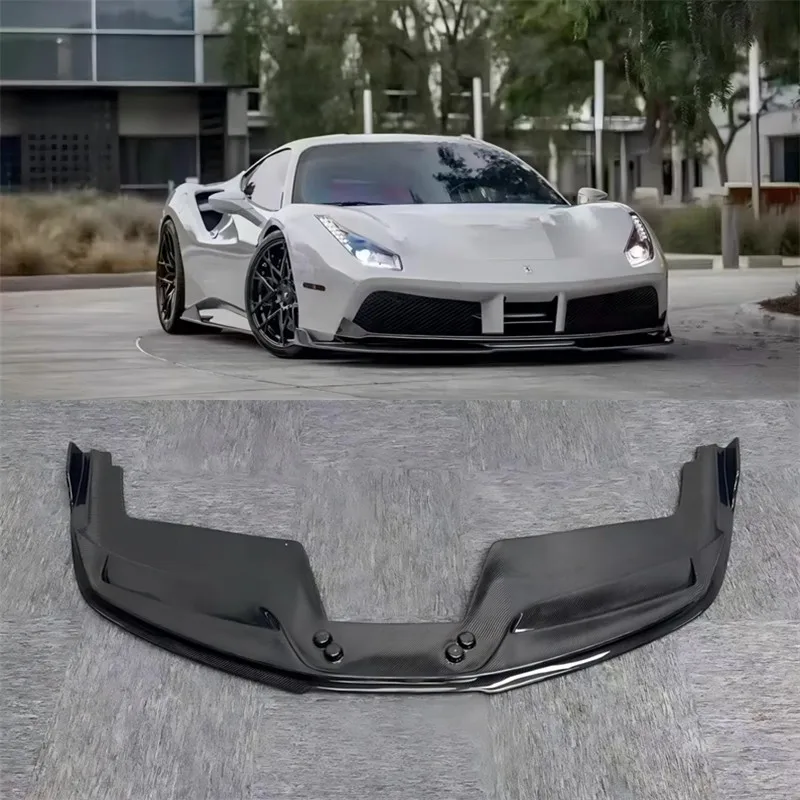 

Для Ferrari 488 GTB 2015-2019: Передний сплиттер/нижняя накладка на бампер из настоящего карбона, комплект обвеса