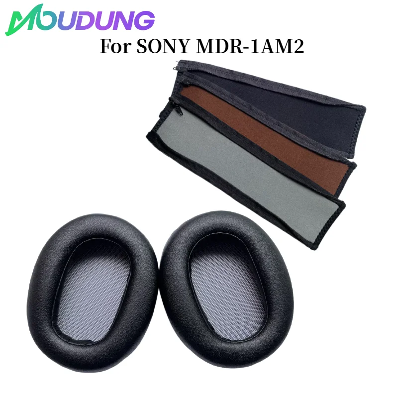 

MOUDUNG Soft Foam Protein Leather Headphone Earpads Ear Pads Compatible For SONY MDR-1AM2 Headset Earmuff Earphone Sleeve