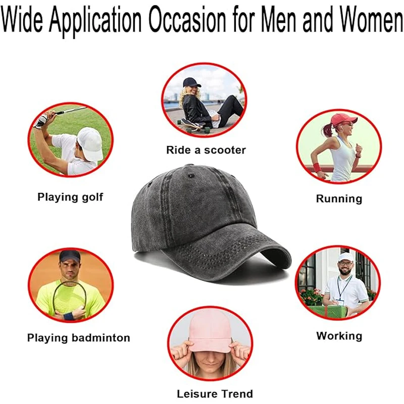 قبعة بيسبول قطنية مغسولة مطرزة بحروف G، قبعة أبي للجنسين، قديمة وعصرية #6