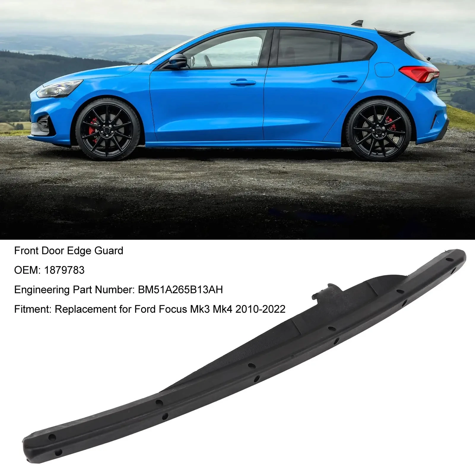 

Car Door Edge Shield Replacement Parts Car Side Door Edge Guards For Ford Focus Mk3 Mk4 O/S Easy Installation Accessories