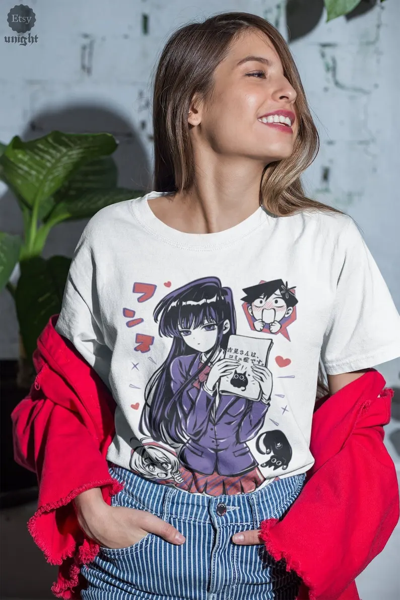 Anime Unisex Komi Quest for Words T-Shirt - Silent Protagonist  Tee, Manga Series Fanwear