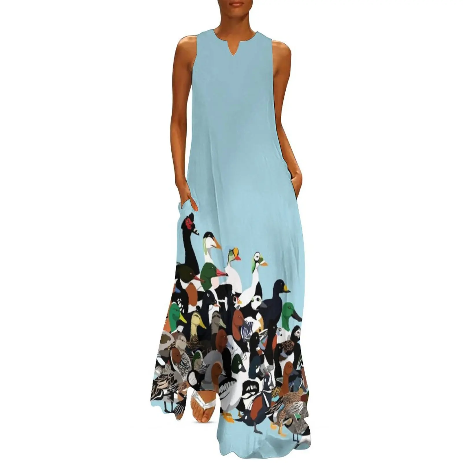 

Ducks of North America Long Dress Long dress woman birthday dress