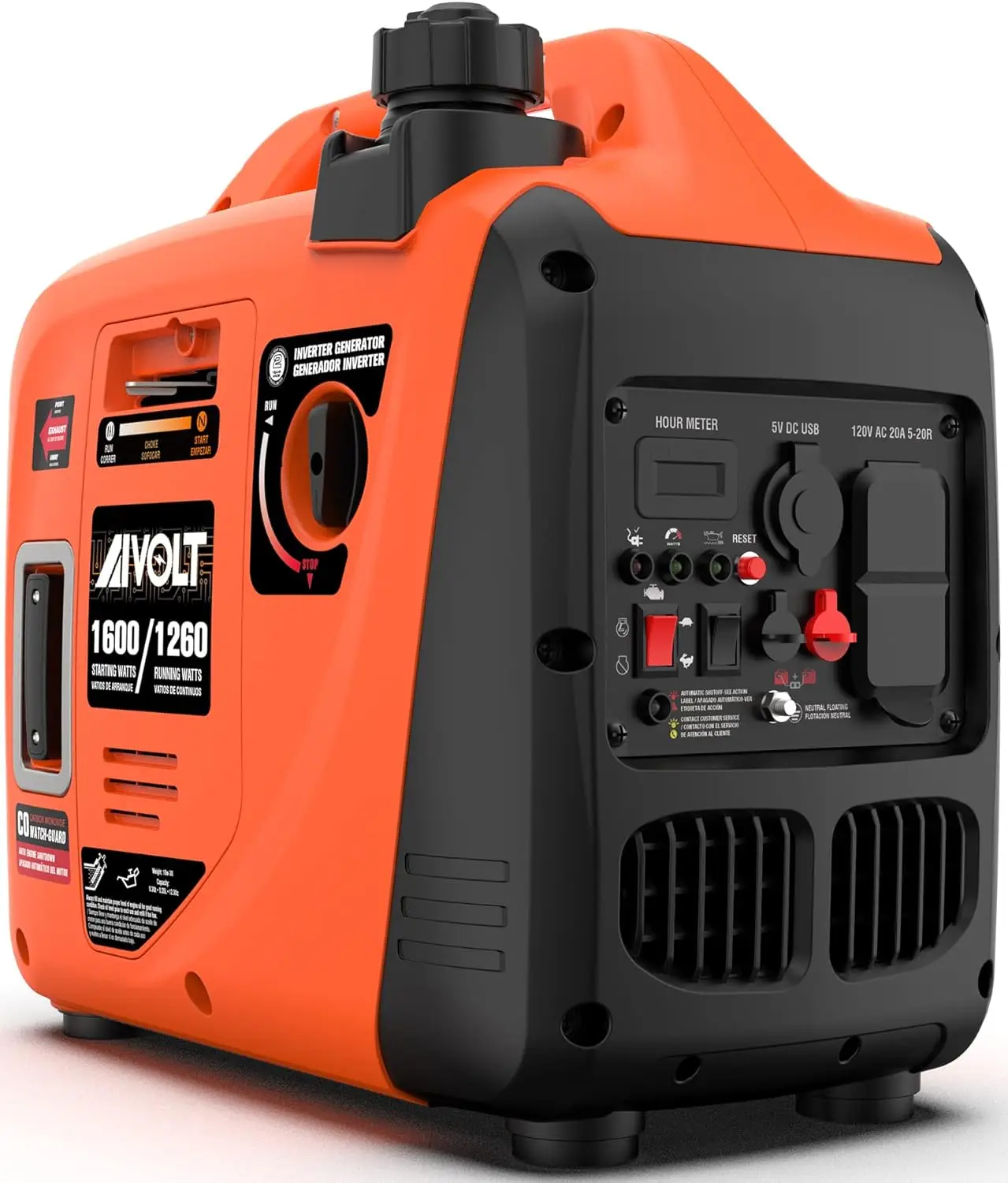 

1600W Super Quiet Inverter Generator, Ultra Lightweight Gas Powered Portable Generator for Camping & Home Use, EPA Compliant