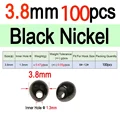 100 Piezas de 3.8mm, Color Negro, N