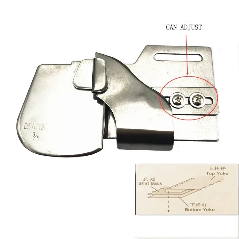 

Lap Seam Folder for Industrial Lockstitch Sewing Machine, Patchwork, Pull Cylinder, Binder Folder, Shirt Yoke Attachment