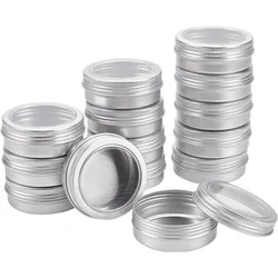 14 Pack 2 OZ Tin Cans Screw Top Round Aluminum Cans Screw Lid Containers with Clear Window - Great for Store Spices Candies Tea