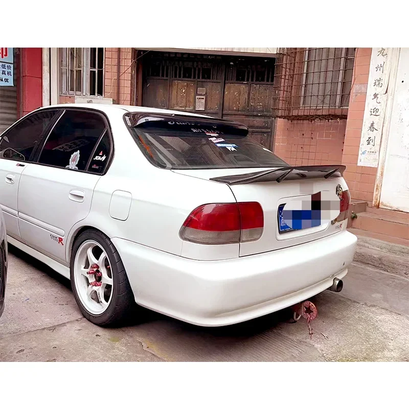 Spoiler for Honda Civic 1998 To 2002 Tail Fin 6th Generation Carbon Fiber Saloon 4 Door Rear Wing Type R Accessories