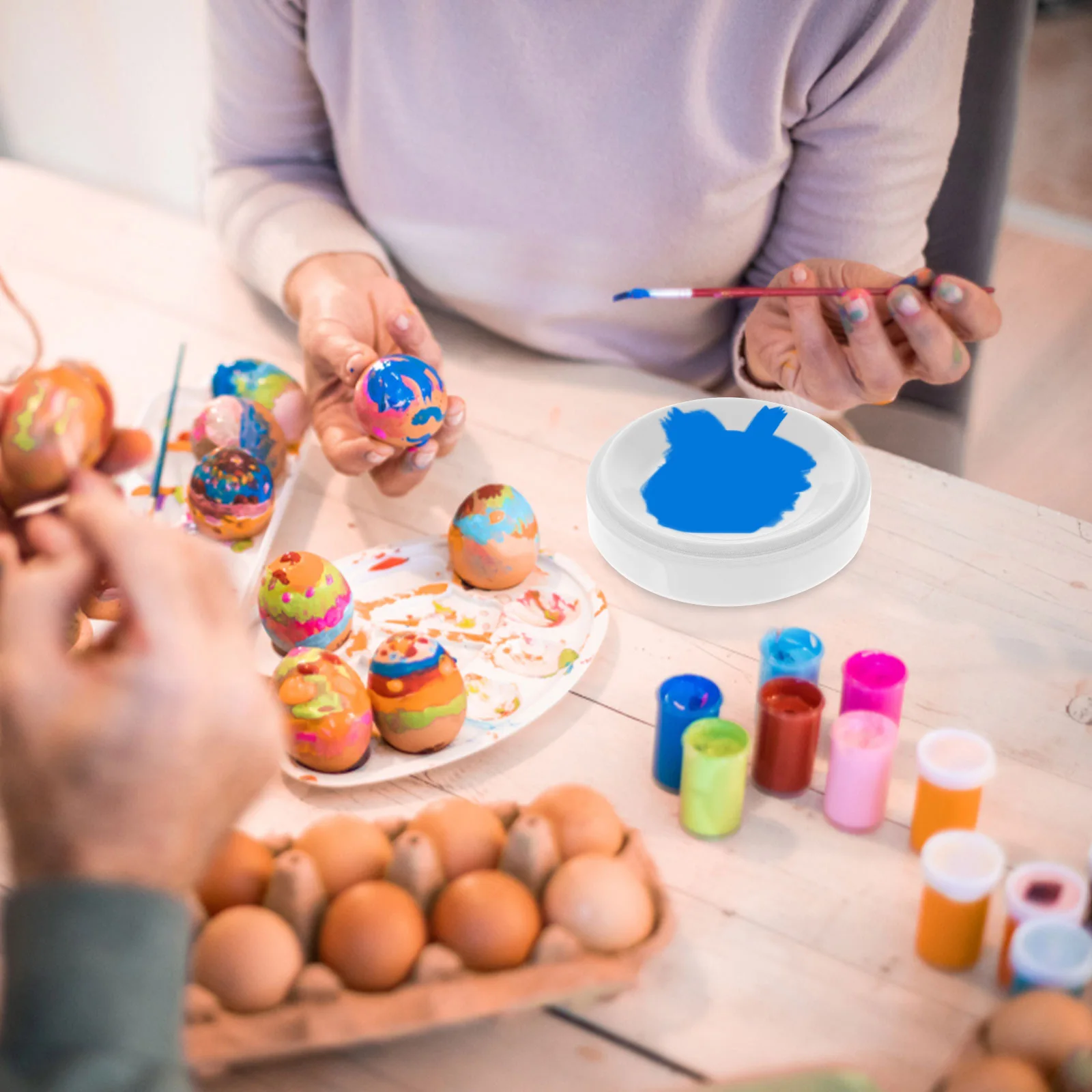 

1Set 5-Layer Ceramic Mixing Trays Creative Design Sturdy Durable Long-Term Use Multiple Pigments Water-Soluble Coatings