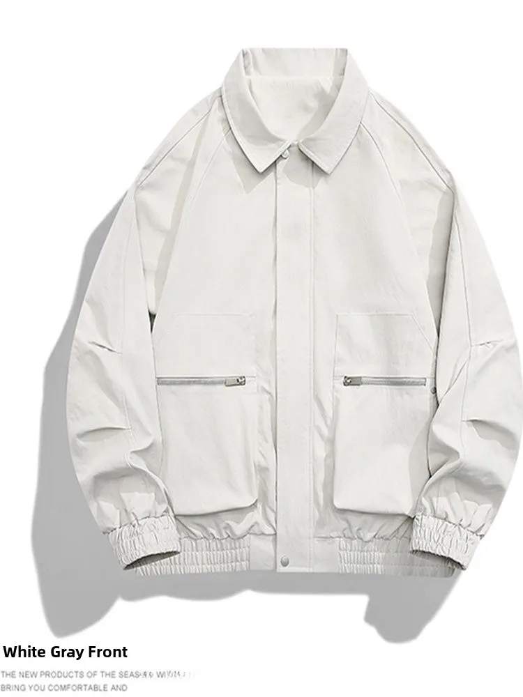 

Мужская рабочая куртка на весну-осень в американском ретро-стиле, повседневная, крутая, для мотоциклистов, модная, свободного кроя, с контрастными цветами, из полиэстера...