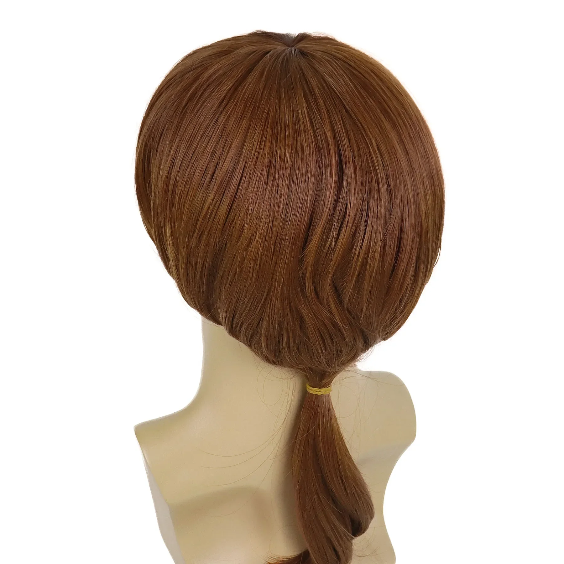 Wig coklat panjang untuk pria rambut sintetis Wig Cosplay dengan poni Anime kostum pesta Nakahara Chuya Wig untuk pria Wig lurus