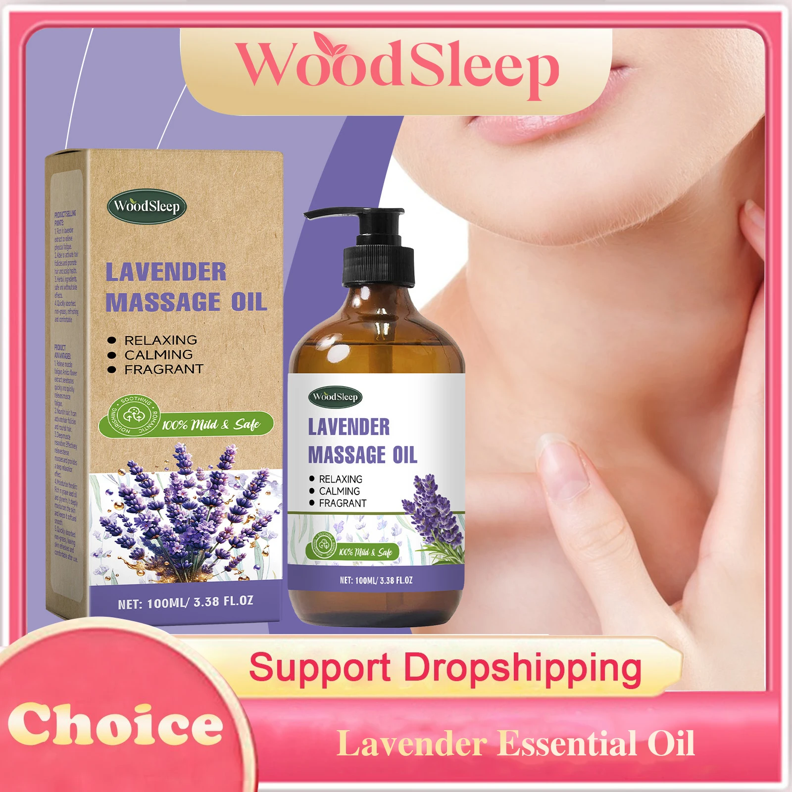 

Lavender Essential Oil Deep Moisturizing Skin Suppleness Boosted Smoothing Improve Skin Elasticity Soothing Spa Massage Essence