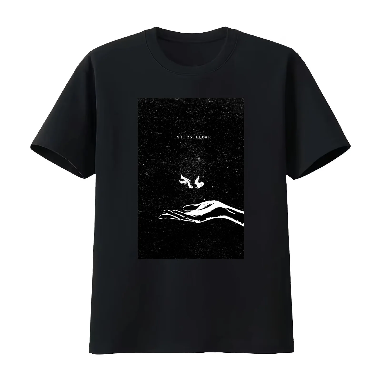 Interstellar Movie Poster Print T-Shirt Summer Casual Cotton Tee Oversized Streetwear Tops Vintage Graphic Print 100% Cotton