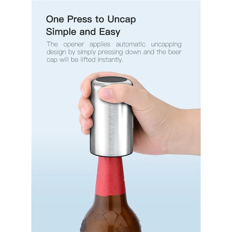여름 세일 주방 바 도구 자석 자동 맥주 병따개 스테인리스 스틸 와인 소다 캡 푸시 다운 오프너