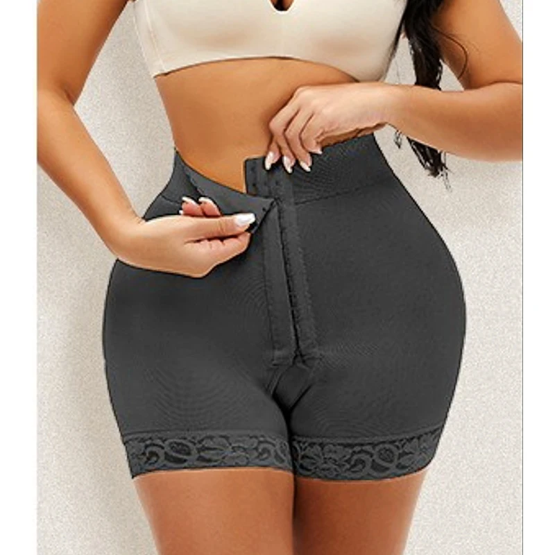 

GUUDIA 3 Rows Hooks Tummy Control Butt Lifting Panties Wide Waistband Shaper PantyLace Fajas Colombianas Panties Open Crotch