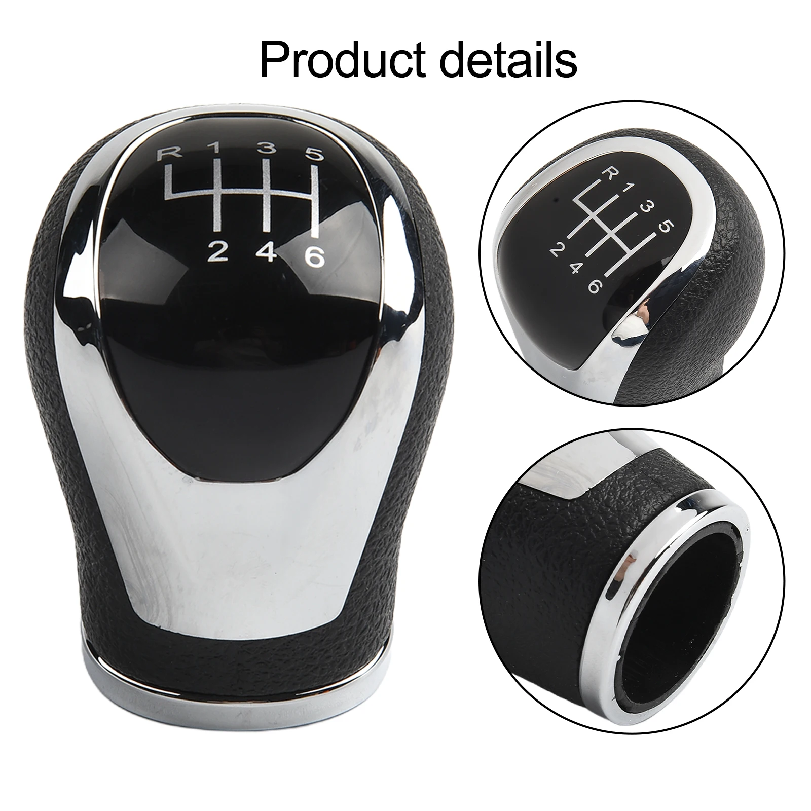 

As Shown Leather Gear Shift Knob Automatic Shift Lever Cover Car Accessory Direct Replacement Knob Easy Installation