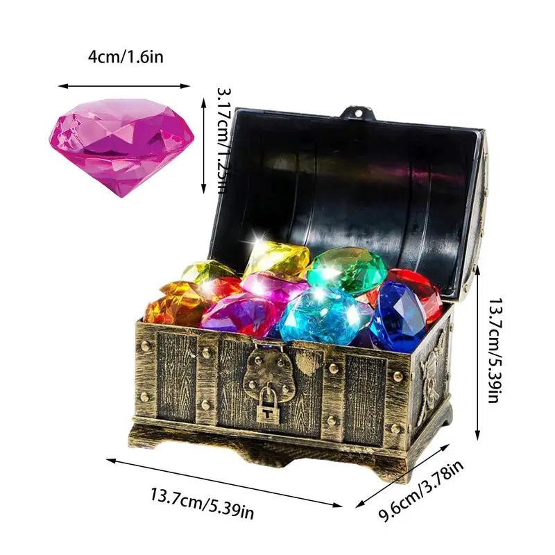 Diving Gems Swimming Toys Treasure Box Pool Toy Diving Pool Toys Dive Toys Fake Gems for Home Decoration Desktop Vase Decoration