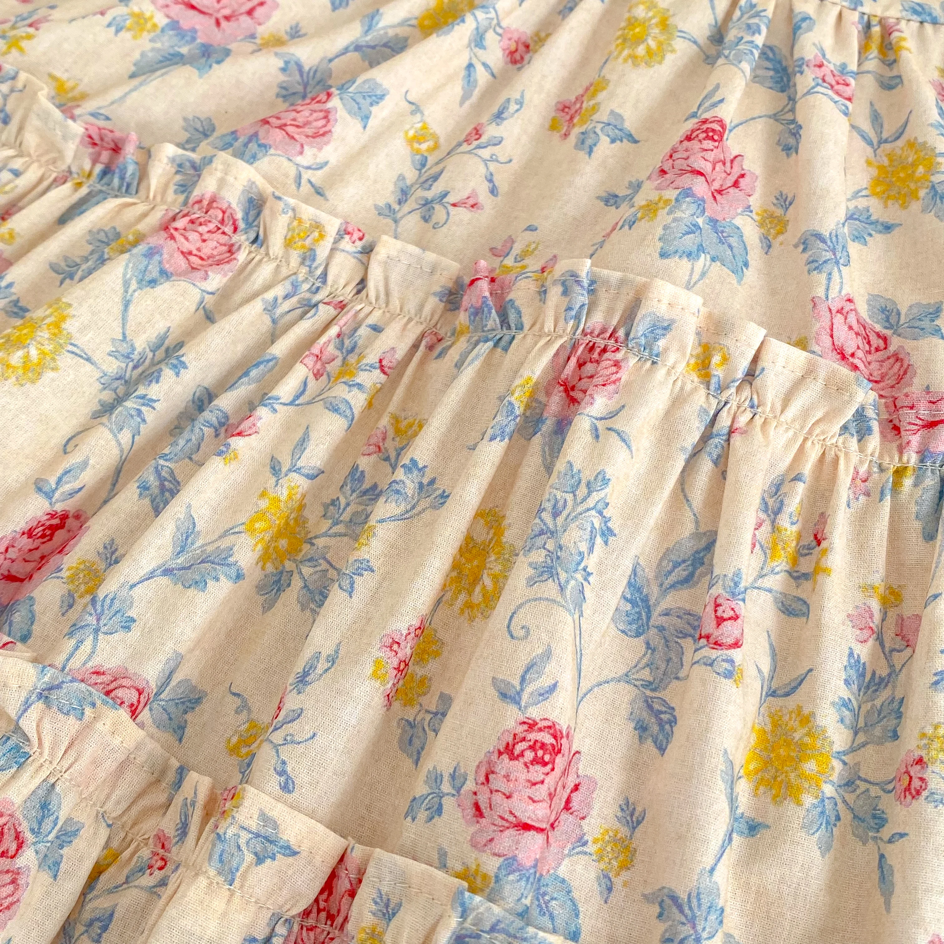 2026 Neues Mädchenkleid für den Sommer 2-6 Jahre Kurzarm-Kleid mit Blumenmuster Gerüschter Kragen Süßes Baumwollkleid – Detail 14