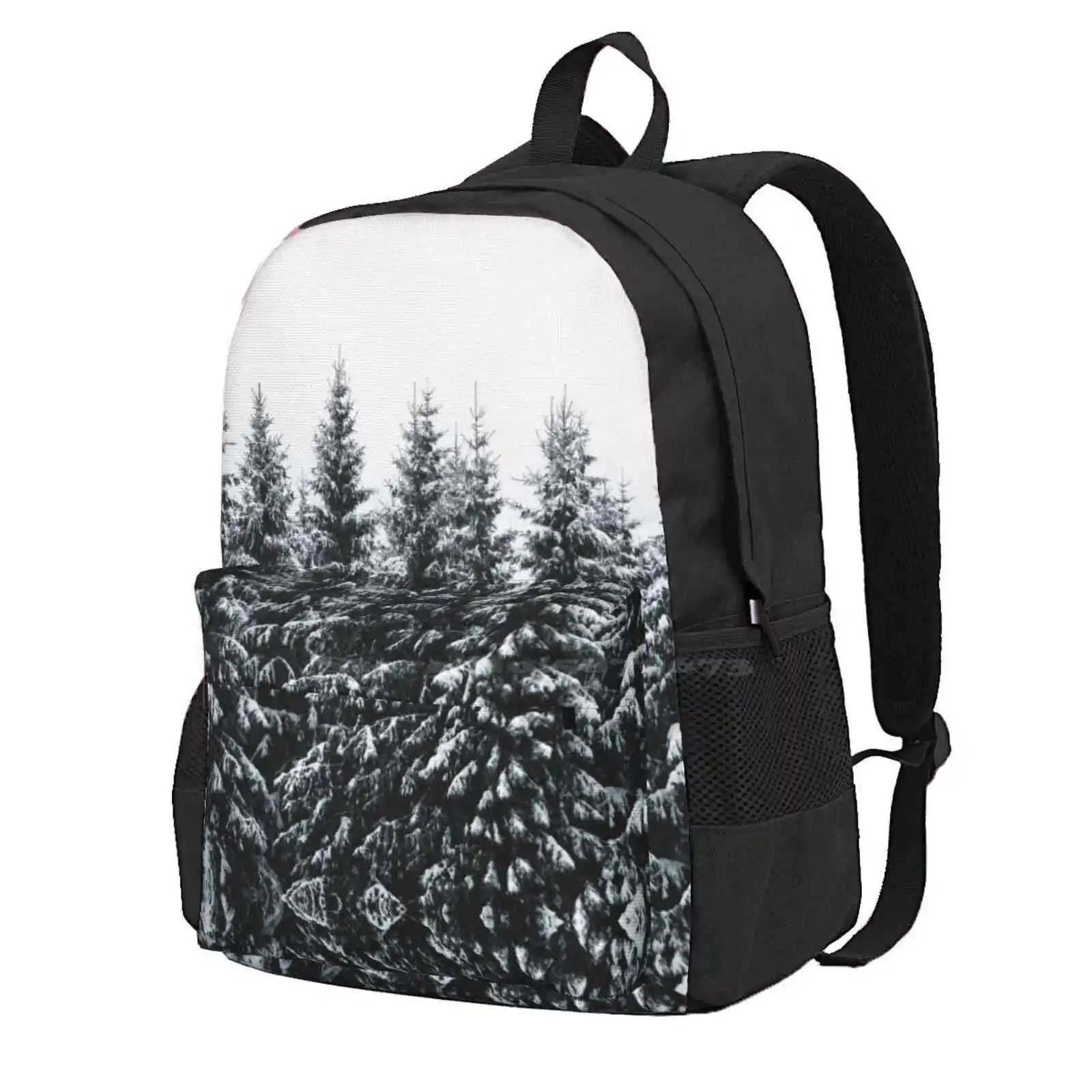 The White Bunch Hot Sale Schoolbag Backpack Fashion Bags Nature Trees Landscape Winter Forest Paths And Trails Wanderlust Snow