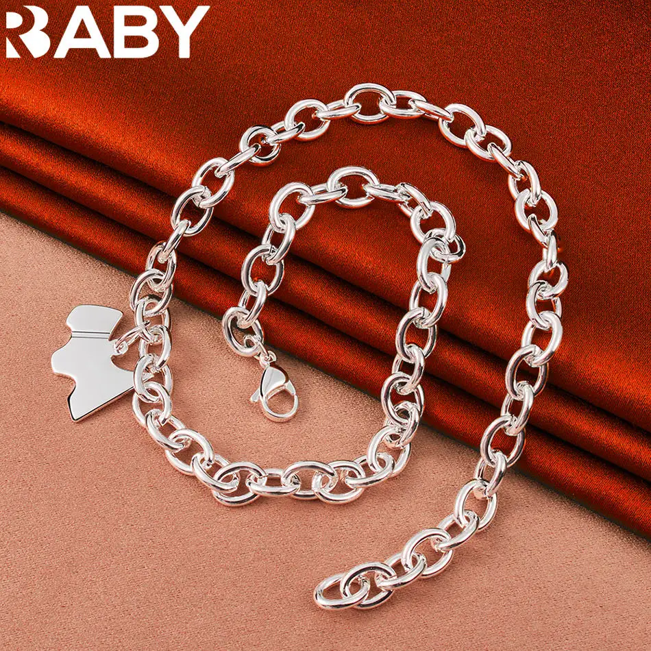 URBABY 45cm 925 Sterling Silver Puppy Chain Necklace Charm Trend Birthday Gifts Fashion Party