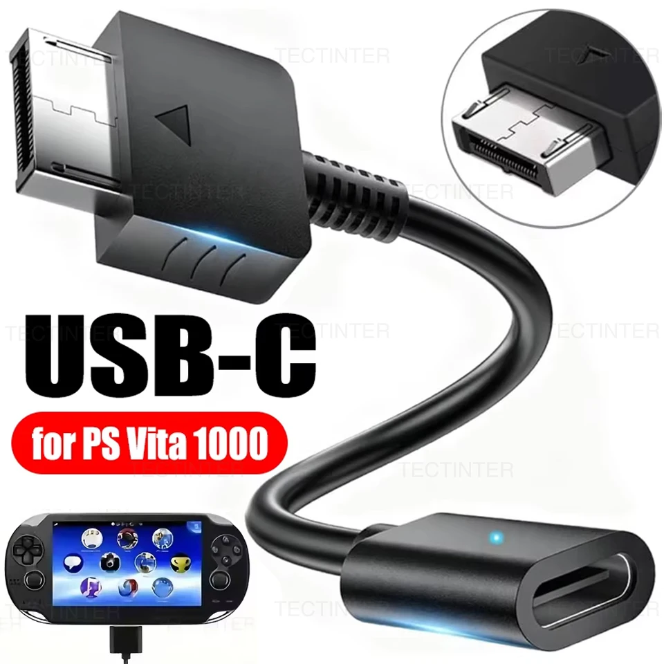 USB-C-Kabel für PlayStation Vita 1000 Konsole Ladeadapter Typ C LED-Konvertierungskabel Stromkabel für PS Vita 1000 Zubehör