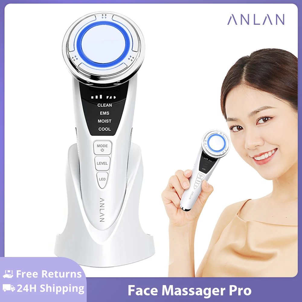 ANLAN-Ohio eur de visage professionnel EMS, machine de lifting du visage à compression froide, 3 documents légers, outils de soins de la peau du