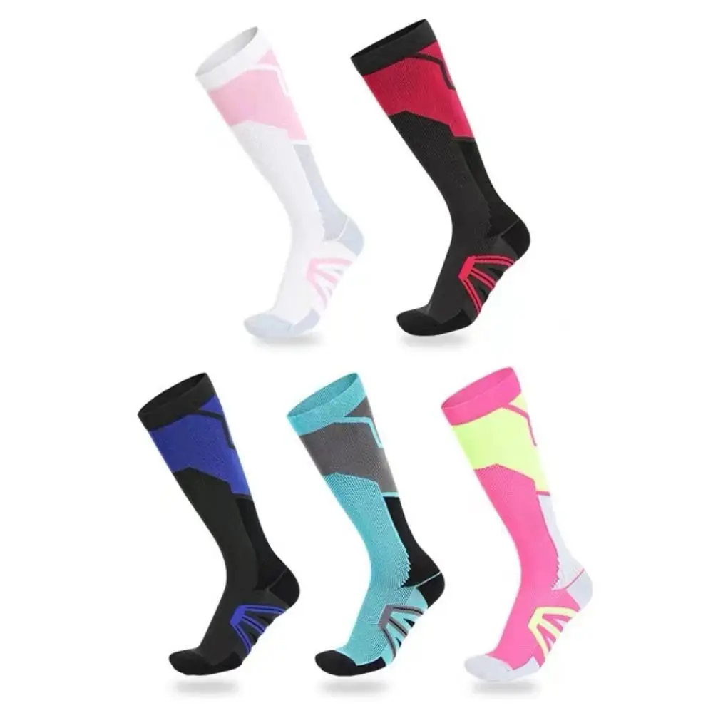 

1 Pair Sweat Absorption Compression Socks Breathable Nylon Sport Long Stockings Elastic Antiskid Sport Socks Cycling