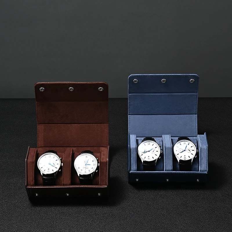 Oirlv Newly 2 Slots Watch Bag Packing Premium Leather Watch Travel Case Luxury Leather Football Hexagon Watch Bag Roll Organizer