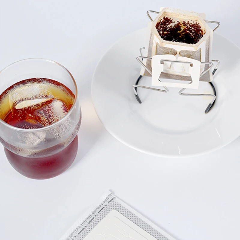 (.) Cafe Drip Bag Holder Stainless Steel Outdoor Japanese Style Hanging Ear Coffee Filter Holder Portable Stand view 5