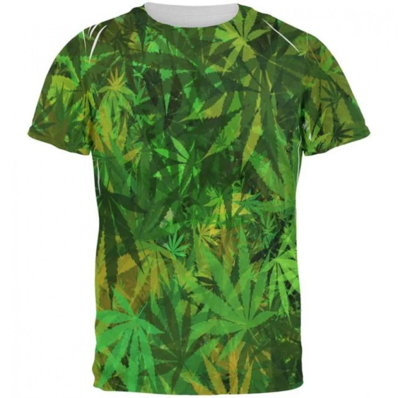 

Модная мужская футболка с персонализированным 3d принтом Weed Graphic Модная футболка с коротким рукавом для мужчин и женщин Летняя одежда больших размеров Y2k