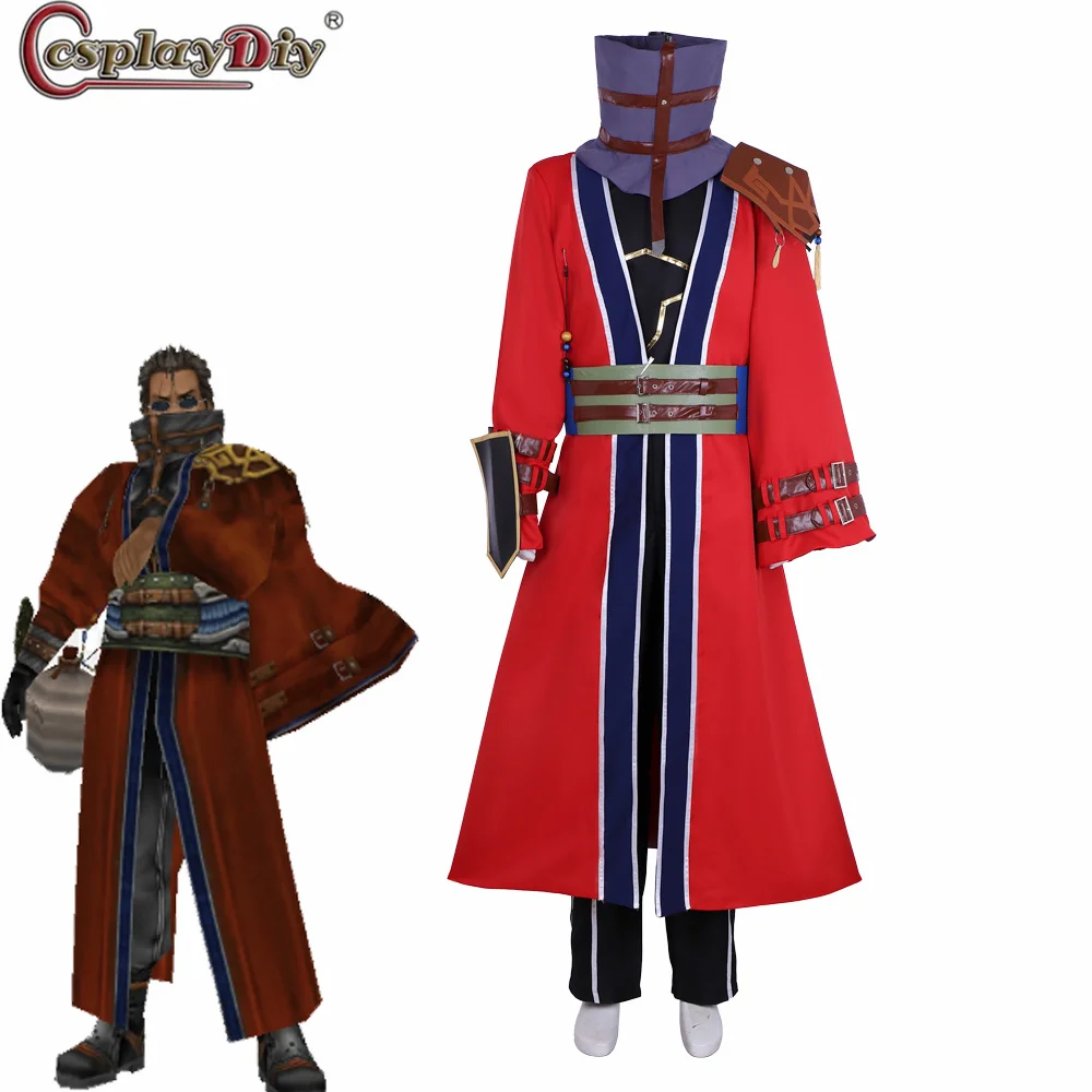 Final Fantasy Auron Cosplay Costume Red Jacket Pants Halloween Cos Suit