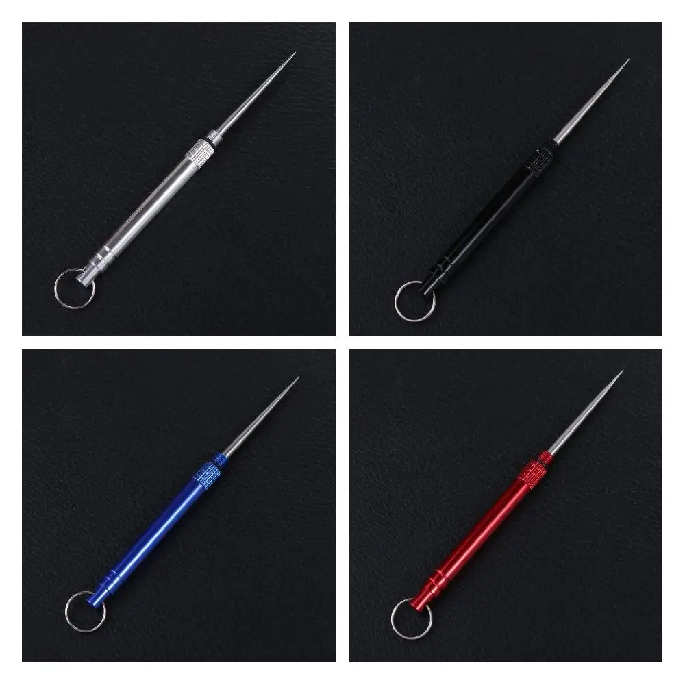 Multi-Purpose Tooth Cleaning Accessory Outdoor with Holder Portable Toothpick EDC Tool Fruit Fork Metal Toothpick