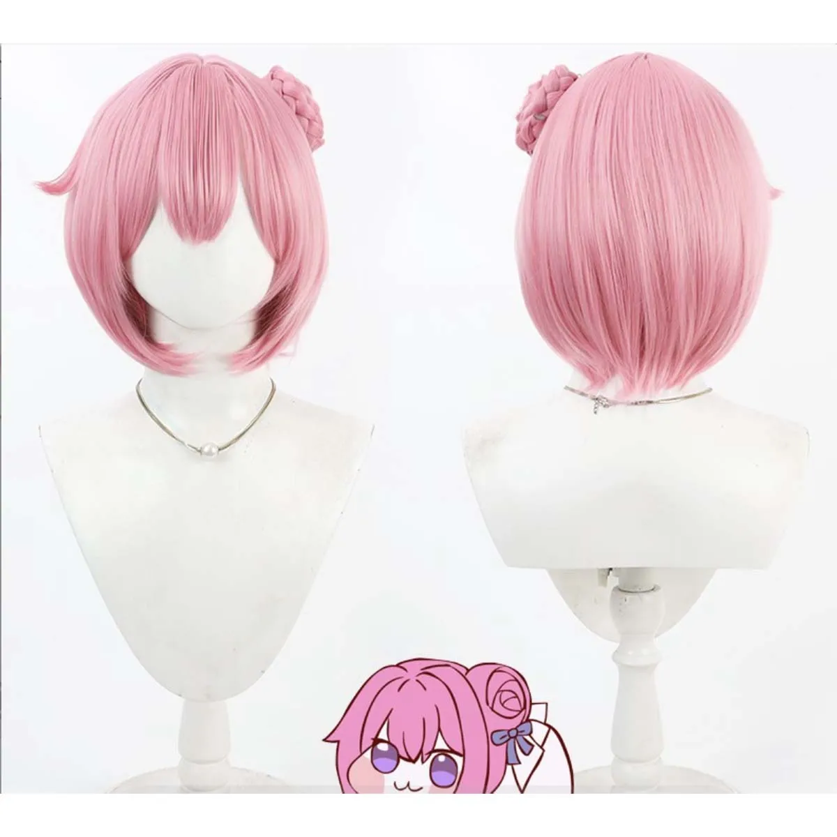 Vrouwen Game Cos Angry Doro Dorothy Cosplay Synthetische Roze Haar Pruik