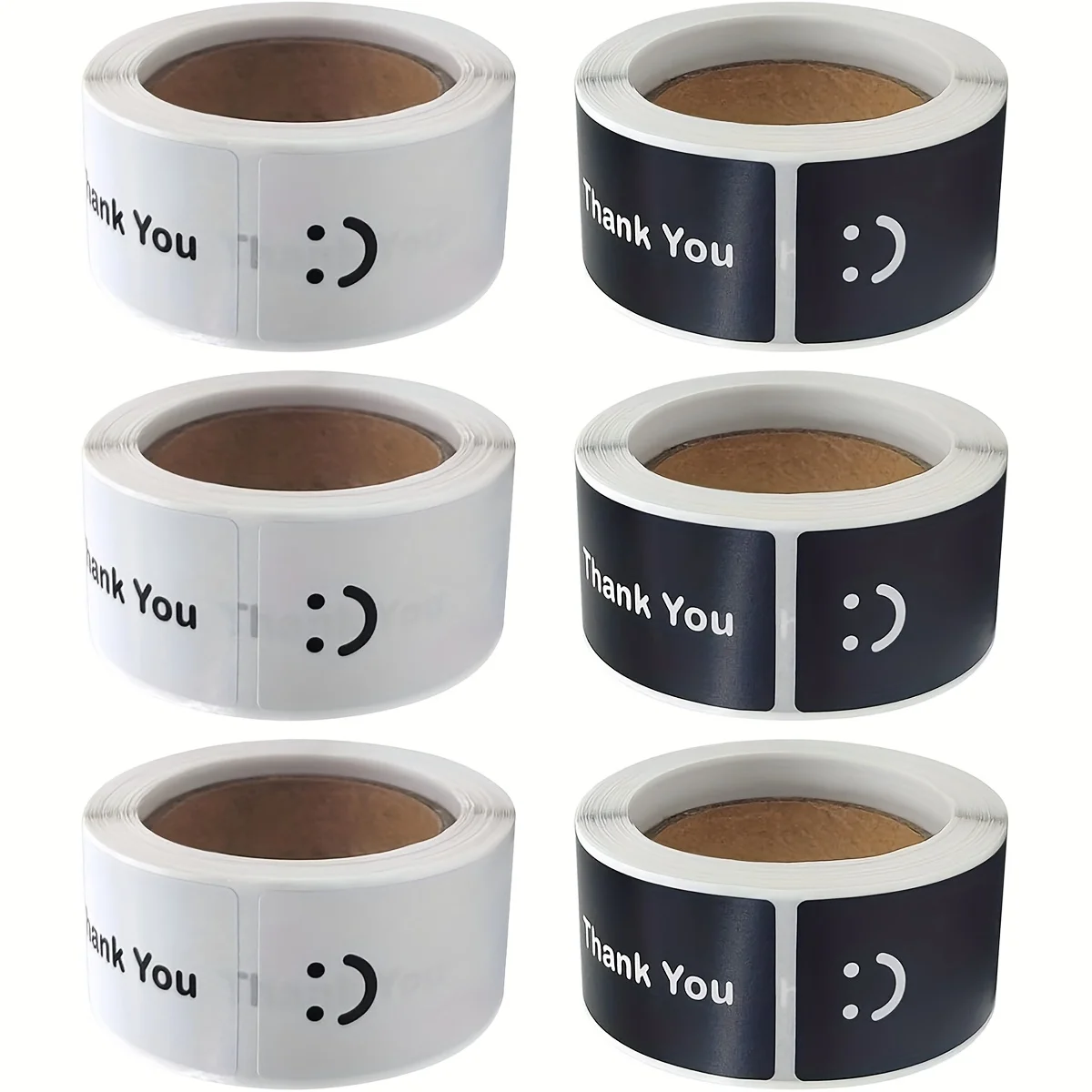 120 Stickers/roll Black and White Smiley Face Thank You Sealing Stickers Thankyou Small Business Thank You Labels Flower
