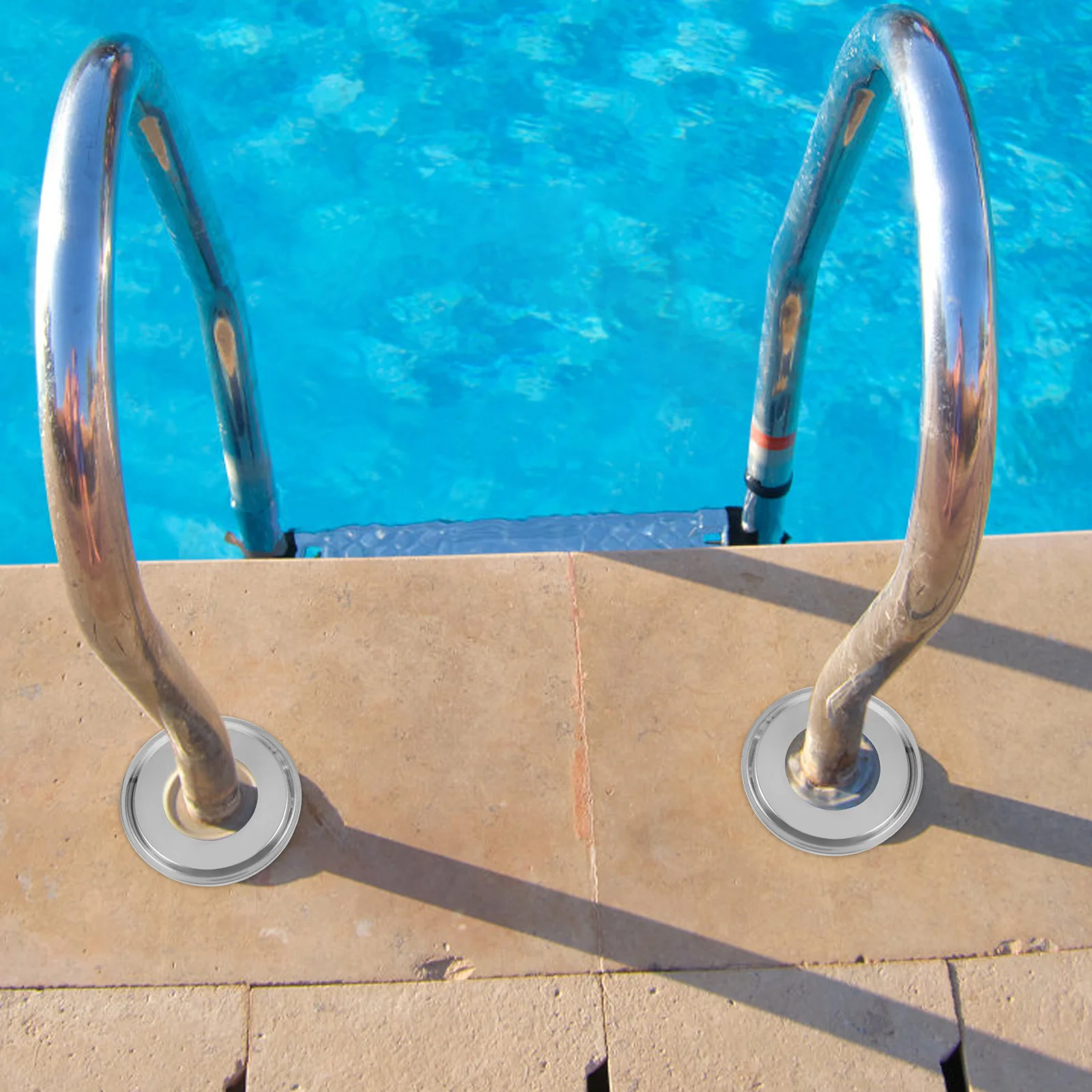 

4pcs Stainless Steel Decorative Cover 1.9-Inch Pool Ladder Handrail Plate For Guardrail Posts Replacement Inground Pool