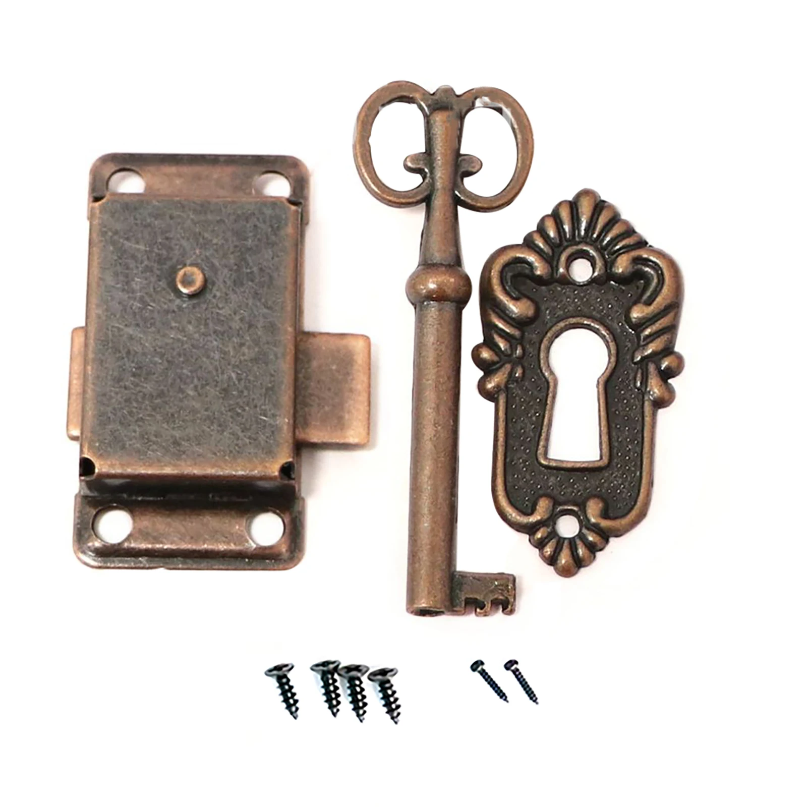 53*26mm Vintage Lock Cabinet Door Lock Set with Key For Drawer Wardrobe Furniture Drawer Lock Replacement