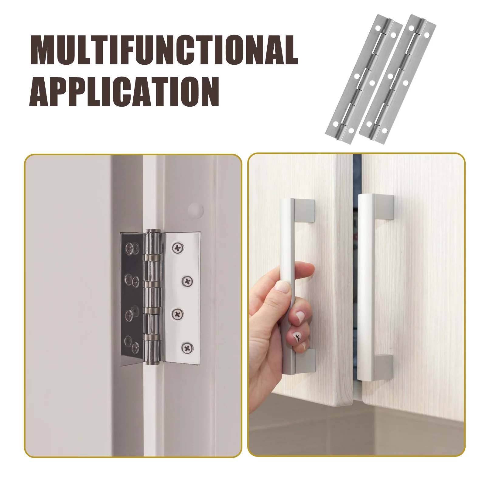 

2Pcs Stainless Steel Piano Hinges Heavy Duty Long Continuous Hinges for Cabinets Doors Toolboxes and Wooden Boxes Durable Silver