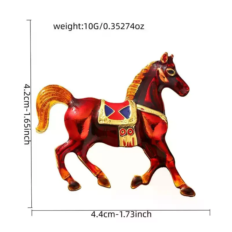 بروش من سبائك المينا على شكل حصان زودياك، لهجات الموضة للذكور والإناث، هدايا الصدار البدلة #6