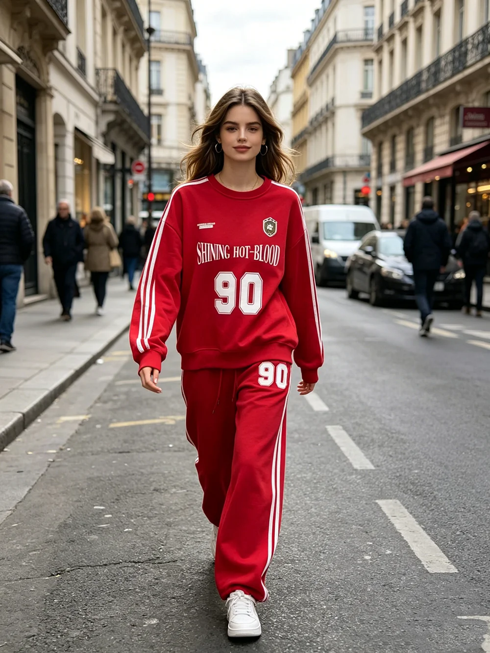

Plus Size Women's Fashionable Casual Sportswear Set New Arrival Letter Print Loose Two-Piece Outfit Trendy And Versatile