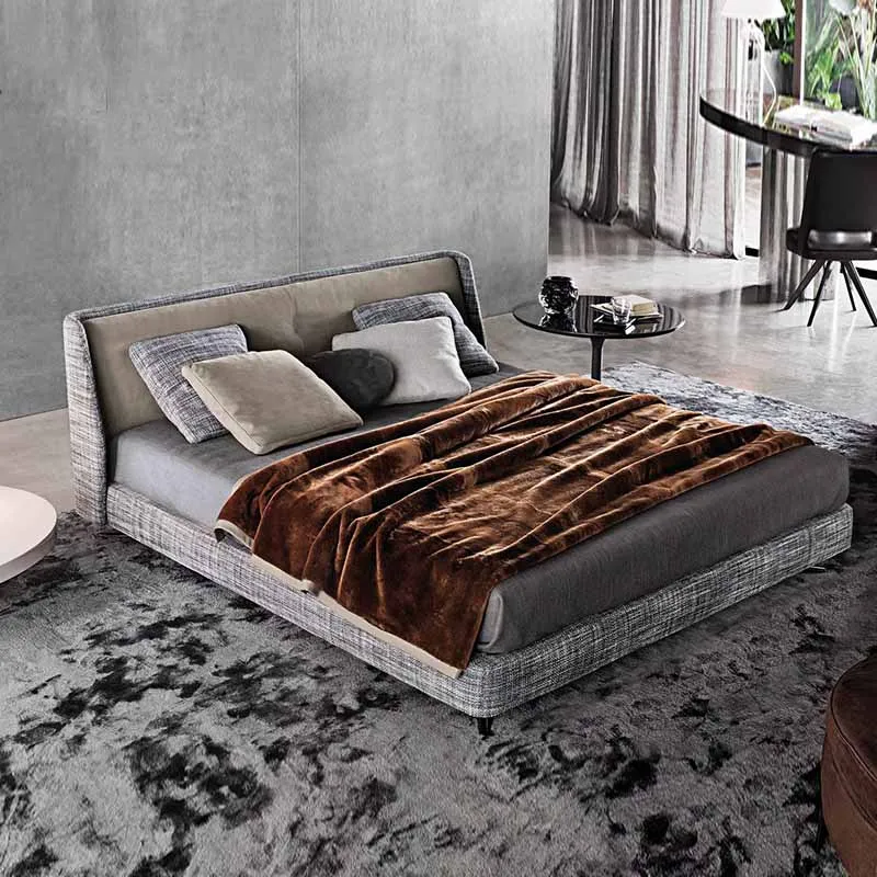 

Luxury Style Double Bed Modern High End Sleeping Home Double Bed Queen Floor Storage Letto Matrimoniale Bedroom Furniture