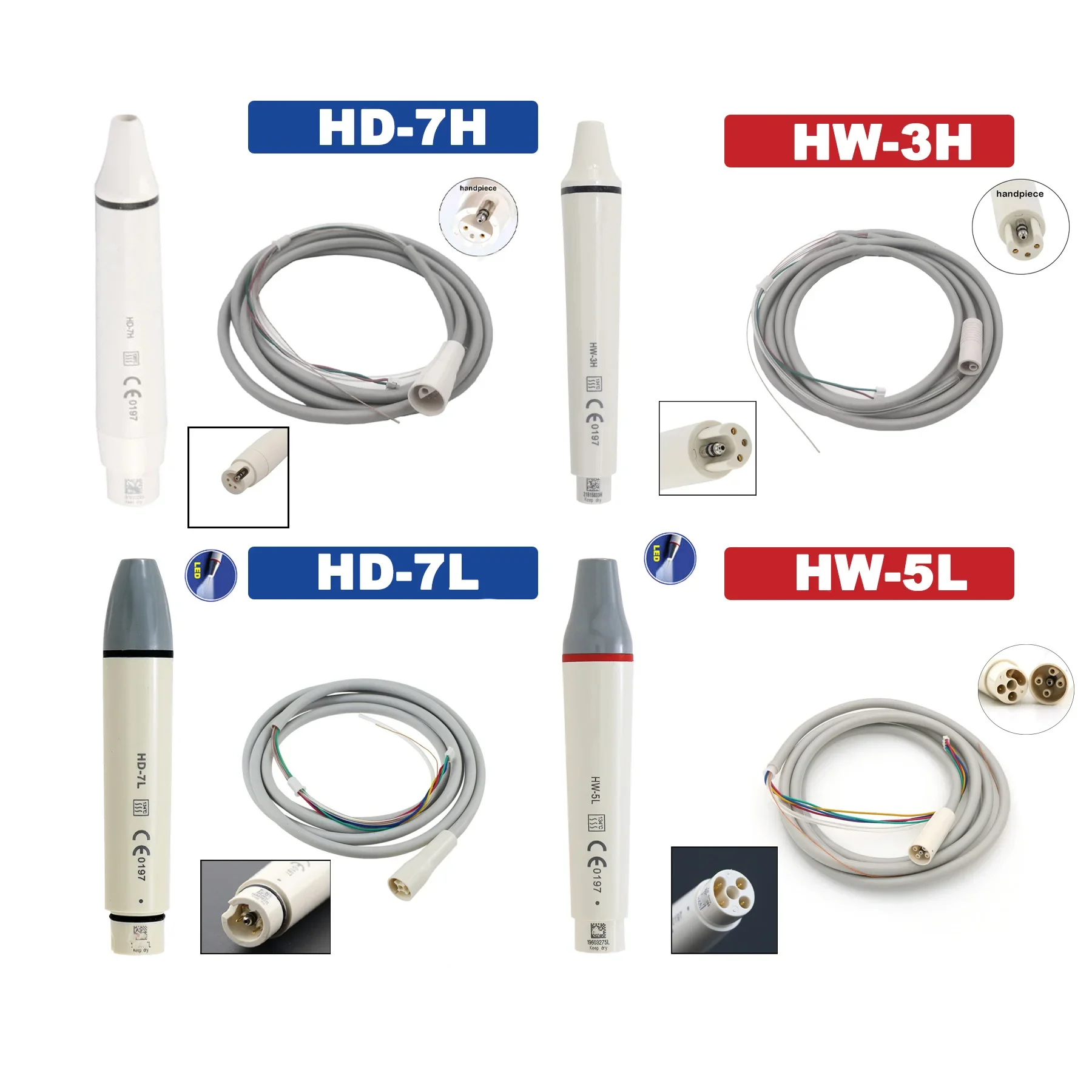 

Ультразвуковой наконечник для пьезоскалера ден tal HW-3H со светодиодной подсветкой, подходит для ультразвуковых скалеров SATELEC DTE WOODPECKER EMS VRN ден tal