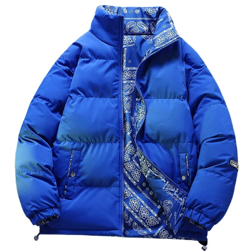 Men\'s Winter Bread Jacket Oversize Winter Warm Male Big Size Cotton Coat Wear on Both Sides Fashion Clothing 2024 For Men