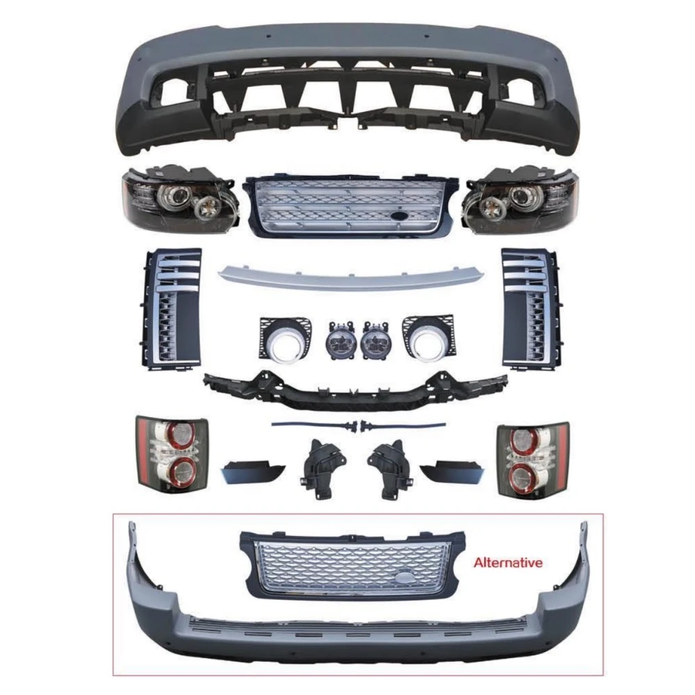 Facelift Genesis Surround Upgrade Front Rear Bumper Headlights For 2005-2009 Up To 2010-2012 Range Rover Vogue