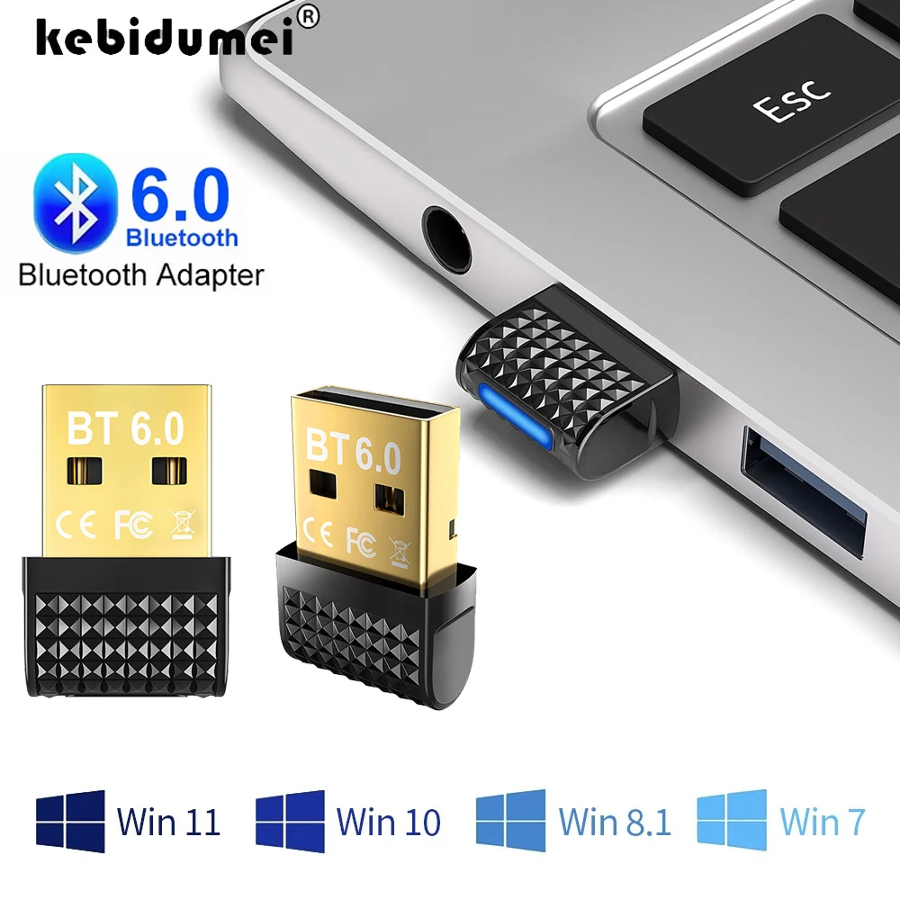 

USB Bluetooth 6.0 адаптер передатчик Bluetooth приемник аудио Bluetooth ключ беспроводной USB-адаптер для компьютера ПК ноутбука