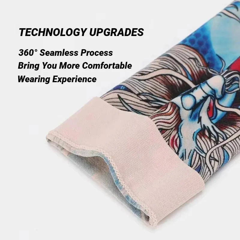 أكمام وشم صيفية طويلة بدون خياطة، غطاء حماية من الشمس، قفازات خارجية للقيادة، ذراع من الحرير الجليدي، أكمام جولف لركوب الدراجات