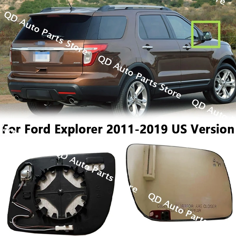 

For Ford Explorer 2011-2019 US Version Reversing Glass Lens With Blind Spot Heating Car Rearview Side Mirror Lens Accessories