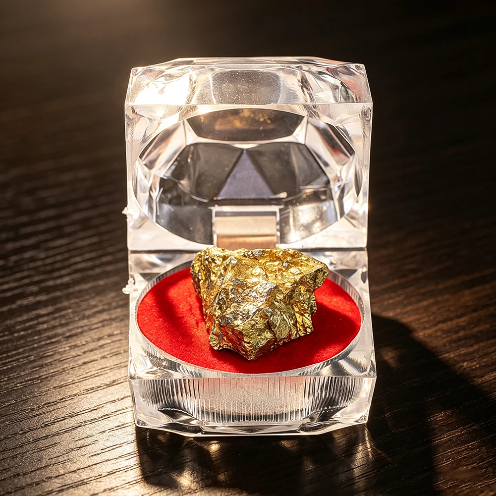 Natürliches Eisen-Kupfer-Misch-Erz-Mineral-Exemplar, Rohstein mit klarem Acryl-Display-Box, Heim-Sammlungsstück, Souvenir-Geschenk – Detail 2
