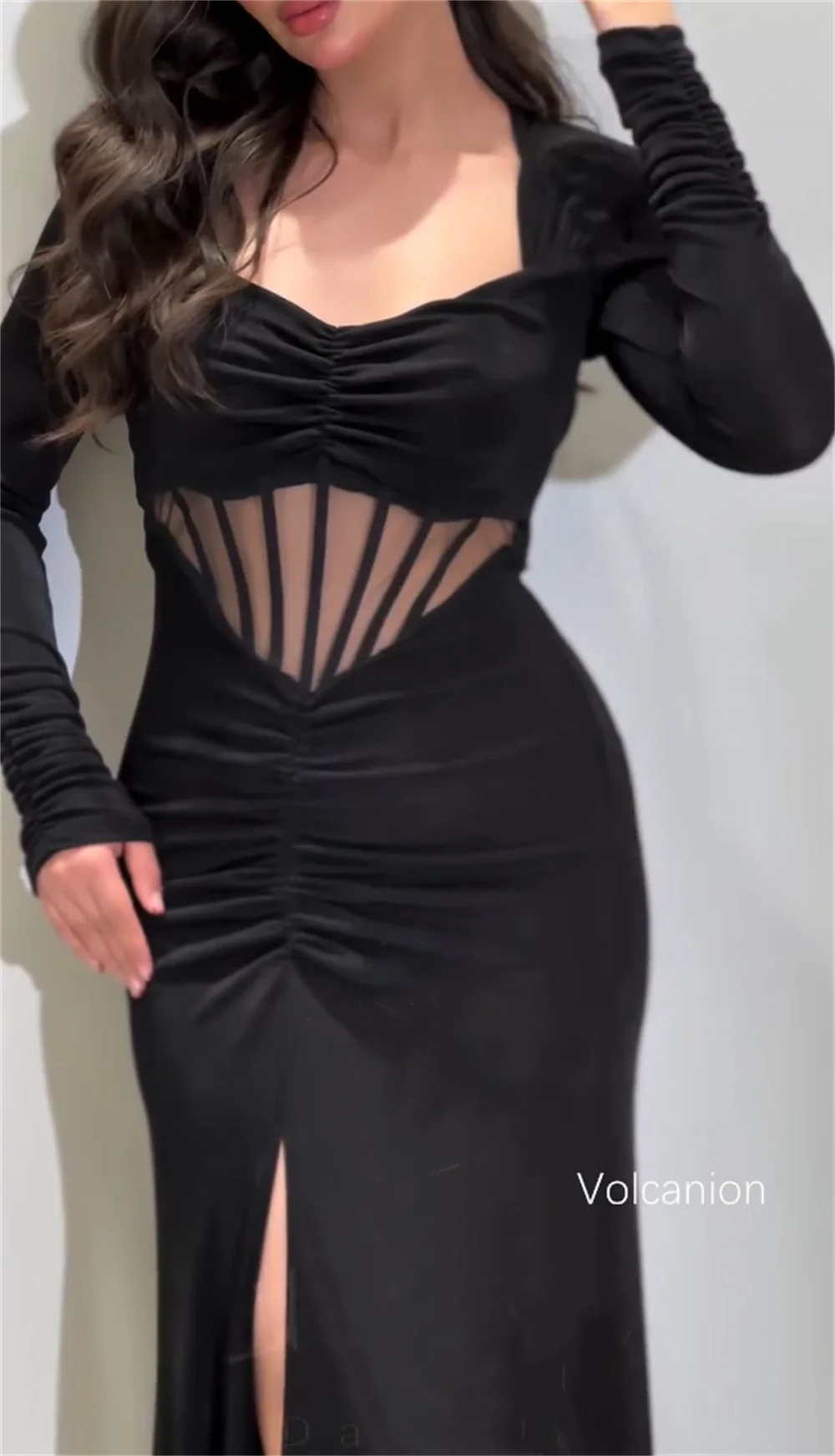 تخصيص الرعوية جيرسي الطية ألف خط الحبيب فساتين طويلة مناسبة مخصصة المشاهير الأحجام الكلاسيكية المتاحة #4