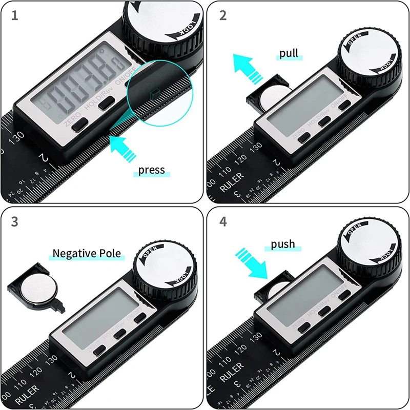 2 Pcs Digital Angle Finder Protractor 2 In 1 Angle Finder Ruler Digital Angle Finder With LCD Display DIY Angle Measuring Tool