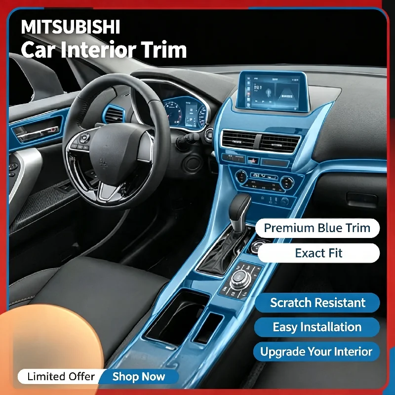 For Mitsubishi E-Car center console navigation protective film interior film modification gear shift transparent sticker film